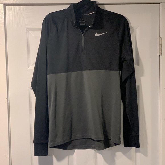 Nike Other - MENS Nike Dri-Fit 3/4 Zip Black/Grey Large